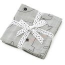Done by Deer Contour Muslin Cloth - Grey (Pack of 2)