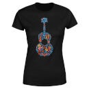 Coco Guitar Pattern Women's T-Shirt - Black