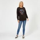 Coco Skull Pattern Women's Sweatshirt - Black