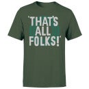 Looney Tunes That's All Folks Men's T-Shirt - Forest Green