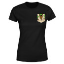 Looney Tunes Wile E Coyote Face Faux Pocket Women's T-Shirt - Black