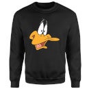 Looney Tunes Daffy Duck Face Sweatshirt - Black