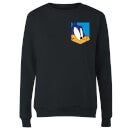 Looney Tunes Road Runner Face Faux Pocket Women's Sweatshirt - Black