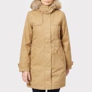 Joules Women s Aspen Faux Fur Trimmed Mid Length Parka Corn