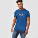 T-Shirt Homme La Famille Pierrafeu Voiture Familiale - Effet Abîmé - Bleu Roi