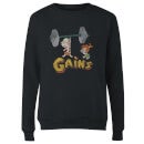 The Flintstones Distressed Bam Bam Gains Women's Sweatshirt - Black