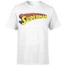 DC Superman Telescopic Crackle Logo Men's T-Shirt - White