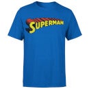 DC Superman Telescopic Crackle Logo Men's T-Shirt - Royal Blue