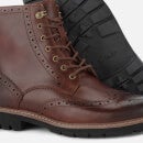 Clarks Men's Batcombe Lord Leather Brogue Lace Up Boots - Dark Tan - UK 7