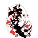 Marvel Knights Daredevil Layered Faces Men's T-Shirt - White