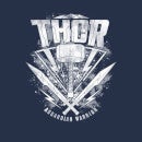 T-Shirt Femme Marvel - Thor Ragnarok - Logo du Marteau de Thor - Bleu Marine