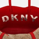 DKNY Women's Brayden Medium Reversible Tote - Mocho Logo Rouge/Chino Logo Iconic