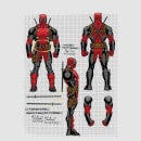 T-Shirt Homme Plan d'une Figurine Deadpool Marvel - Gris