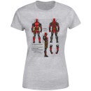 T-Shirt Femme Plan d'une Figurine Deadpool Marvel - Gris