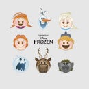 Disney Frozen Emoji Heads Women's T-Shirt - Grey