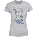 T-Shirt Femme La Reine des Neiges - Croquis Elsa - Gris