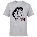 East Mississippi Community College Lion Head and Logo Men's T-Shirt - Grey