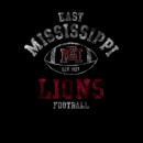 T-Shirt Homme Lions Football Effet Abîmé - East Mississippi Community College - Noir