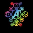 Avengers Rainbow Icon T-shirt - Zwart