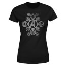 T-Shirt Femme Logo Effet Métallisé Avengers - Noir