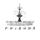 Friends Fountain Sketch Sweatshirt - White
