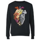 Tobias Fonseca Flower Heart Spring Women's Sweatshirt - Black