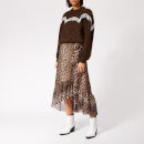 Ganni Women's Tilden Mesh Maxi Skirt - Leopard