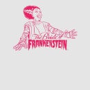 Universal Monsters Bride Of Frankenstein Crest Men's T-Shirt - Grey