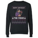 The Big Lebowski Happy Birthday The Jesus Women's Christmas Jumper - Black