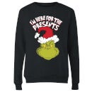 The Grinch Im Here for The Presents Sudadera Navideña de Mujer - Negra