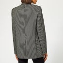 Alexander Wang Women's Oversized Blazer with Leather Sleeves - Black