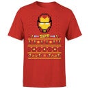 Marvel Avengers Iron Man Pixel Art Men's Christmas T-Shirt - Red