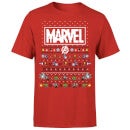 Marvel Avengers Pixel Art Men's Christmas T-Shirt - Red