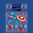 Marvel Avengers Captain America Men's Christmas T-Shirt - Royal Blue