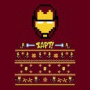 Marvel Avengers Iron Man Pixel Art Women's Christmas Jumper - Burgundy