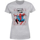 Marvel Avengers Classic Spider-Man Women's Christmas T-Shirt - Grey