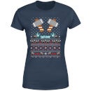 Marvel Avengers Thor Pixel Art Women's Christmas T-Shirt - Navy