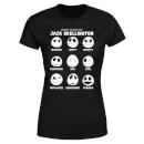 Nightmare Before Christmas Jack Pumpkin Faces Collection Women's T-Shirt - Black