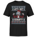 Rick and Morty Kerstmis Lets Get Schwifty T-Shirt - Zwart