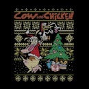 Cow and Chicken Cow And Chicken Pattern Men's Christmas T-Shirt - Black