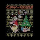 Cow and Chicken Cow And Chicken Pattern Women's Christmas T-Shirt - Black