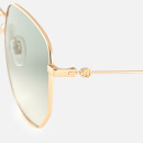 Gucci Women's Metal Square Frame Sunglasses - Gold/Green
