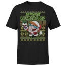Dexter's Lab Pattern Men's Christmas T-Shirt - Black
