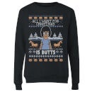 Bobs Burgers Tina Butts Women's Christmas Sweater - Black