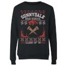 Buffy The Vampire Slayer Sunnydale Pattern Women's Christmas Sweater - Black