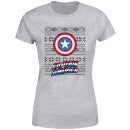 Camiseta navideña para mujer Capitán América de Marvel - Gris