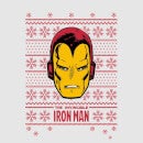 Marvel Iron Man Face Women's Christmas T-Shirt - Grey