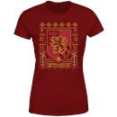 Harry Potter Gryffindor Crest Women's Christmas T-Shirt - Burgundy