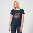 Elf Cotton-Headed Ninny-Muggins Women's Christmas T-Shirt - Navy