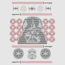 Star Wars Darth Vader Face Knit Women's Christmas T-Shirt - Grey